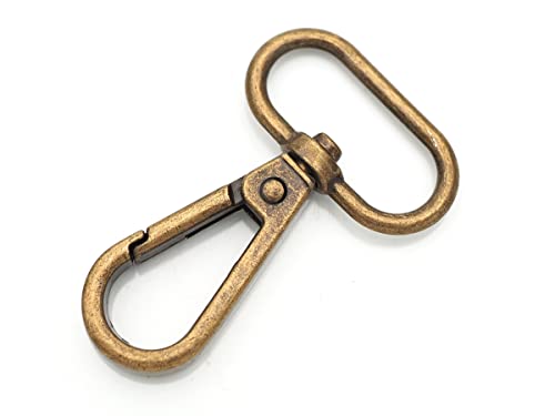 Craftmemore Snap Hook Swivel Push Gate Lobster Clasps 3/4" 1" Or 1-1/4" Fashion Clips Purse Making Fs10 Pack Of 10 (Antique Brass, 1 Inch) #TOP1
