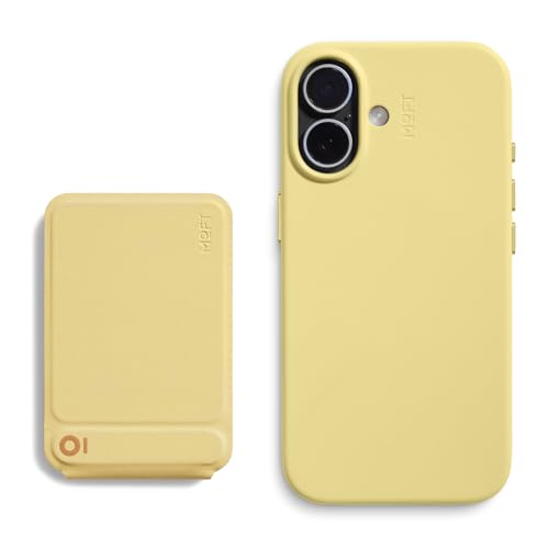 MOFT Snap Case MOVAS™ Vegan Leather for iPhone 16 Panna Cotta & Phone Tripod Stand, MagSafe Wallet Tripod Stand, NFC-Supported Wallet Panna Cotta