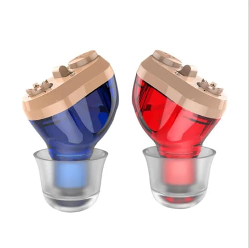 Image of HEARING AID HP 910 CIC HEARING AMPLIFIER FOR MODERATE HEARING LOSS MINI CIC (RED & BLUE)