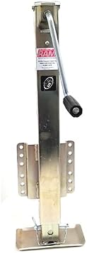 2,500 lbs. Capacity Marine Fixed Mount Bolt-on Zinc Heavy Duty Drop Leg Trailer Jack with Foot