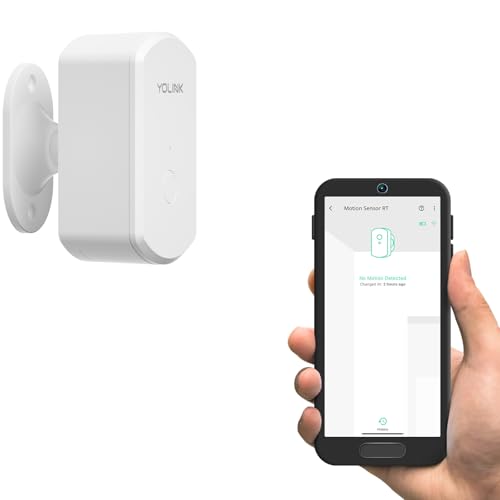 YoLink Indoor Motion Sensor RT Radar Technology Long Range 2-Year Battery Life Adjustable Sensitivity Real-Time Alerts Alarm Suppression Alert Hold No-Motion Detection Hub Required YS7806