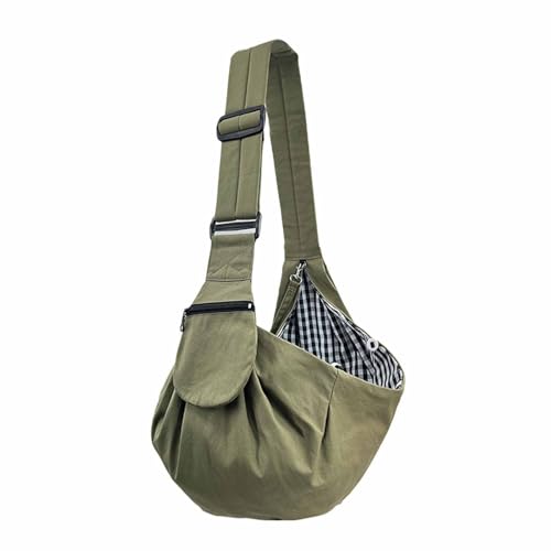 Genérico de lona plegable para mochila portátil con correa ajustable para viajes diarios compras y actividades al libre (Green One Size)