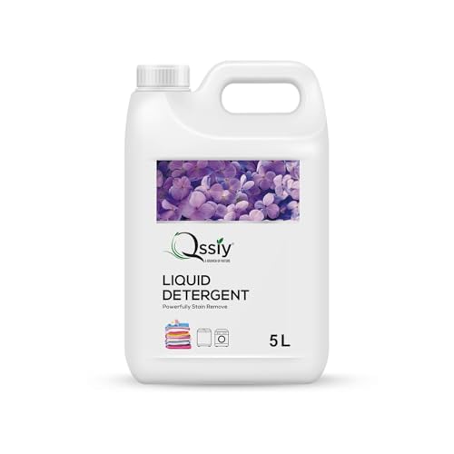 Qssiy Liquid Laundry Detergent 5L Can, Lavender, Concentrated Stain Remover for Hand & Machine Wash (Front/Top Load, HE)