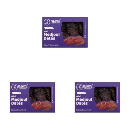 Image of Flyberry Gourmet Mini Medjoul /Medjool Dates (Khajoor /Khajur) 200g | 100% Natural | Rich in Calcium, Iron and Potassium | Instant Energy (Pack of 3)