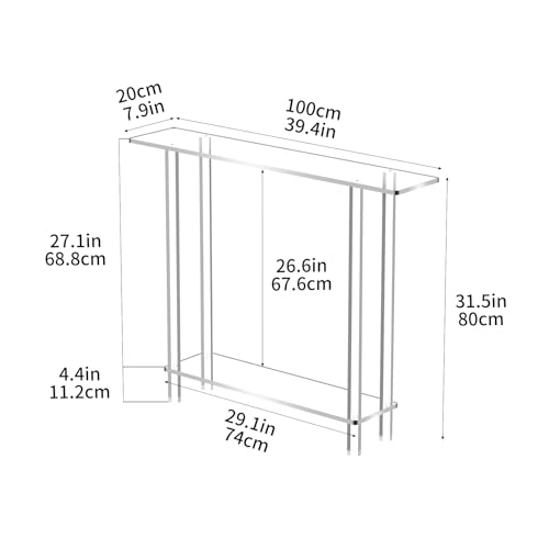 Solaround Acrylic Console Table for Entryway, Sofa Side Table, for Hallway, Living Room (2 Tiers 20 cm) by solaround - Used condition - Image 3