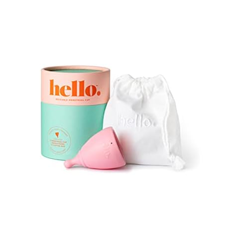 The Hello Cup Large Menstrual Cup, BPA Free, Reusable, Hypoallergenic, Recyclable, Medical Grade TPE, No Silicone, No Rubber, No Latex, Long Lasting, Smooth & Comfortable, L 1 ct. Blush Cover