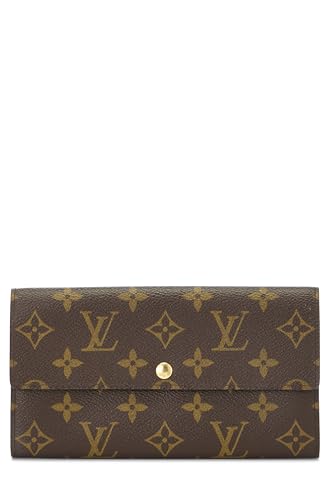 Pre-Loved Monogram Canvas Porte Monnaie Credit, Brown