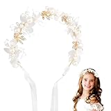 Corona de flores para niñas, accesorios para el cabello comunión niña, accesorios para el cabello novia, diademas para el pelo para niña, accesorio para el pelo para fiestas y primera comunión (A)