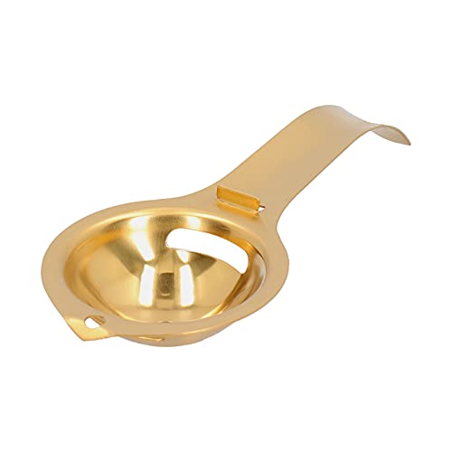 QANYEGN Egg Separator, Egg Yolk and Egg White Filter, Stainless Steel Egg Strainer with Long Handle, for Kitchen Cooking Baking Use(Gold)