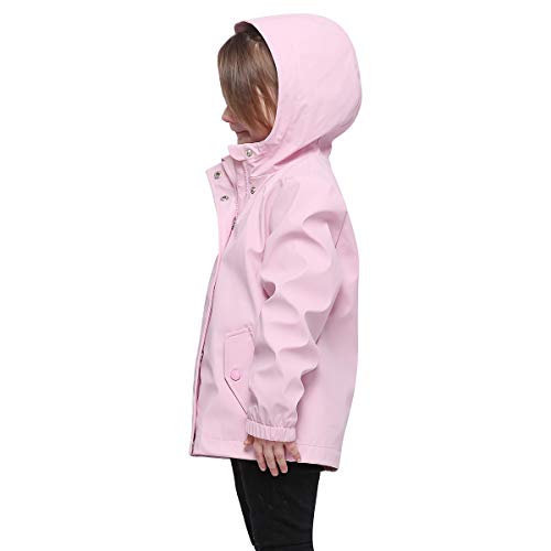 Image of Rokka&Rolla Girls' Rain Jacket Waterproof Rubber Slicker Toddler Raincoat for Little Girls 2T-12