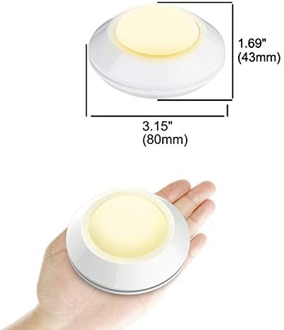 HONWELL Push Light, Color Changing Puck Lights, Stick Lights for Closets, Multi Colored Fairy Light, Dimmable Tap Light, Wireless Battery Powered LED Classroom Noise Level Lights-4Pack
