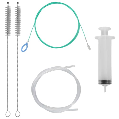 Image of 5pcs Sunroof Drain Cleaning Tool, 3m Flexible Long Pipe Cleaner with 2 Clean Brush 1 Syringe 1 Syringe Hose, Drain Brush Tube Cleaner, Snake Unblocker Clean Kit Clearing Car Sunroof Trunk Wiper Holes