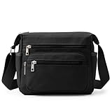 [KALIDI FANCY FOREST] ショルダーバッグ メンズ メッセンジャーバッグ 斜めがけ 多収納 キャンバス バッグ 通勤 通学 （ブラック）