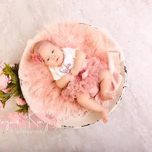 Personalized Baby Girl Coming Home Outfit Custom Baby Girl Tutu With Embroidery Name Newborn Baby Clothes Vintage Pink Dusty Rose Set(StyleC)4