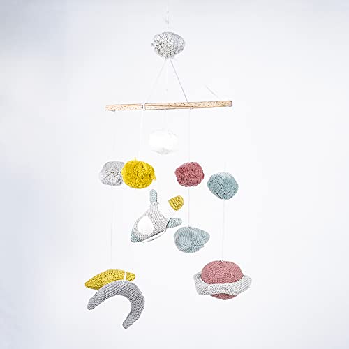 Image of Haus & Kinder Crib Cot Hanging Mobile Nursery Decoration Newborn Shower Gift Birthday Gift | Baby Bed Decoration for Boys and Girls (Constellation)