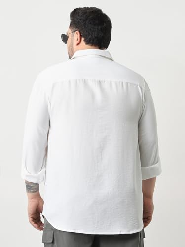 Image of Urbano Plus Men's Linen Blend Full Sleeve Relaxed Fit Casual Solid Shirt