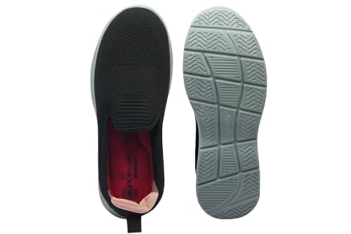 Image of WalkLine Women's Slip-On Walking Shoes | Lightweight Knitted Mesh Casual Sneakers | Soft PU Sole Comfortable Loafers | Breathable Running, Gym, Travel Shoes for Women