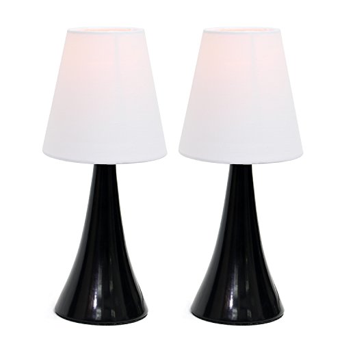 Set 2 Lámparas de Mesa Valencia 12" Negro y Blanco miniatura 6
