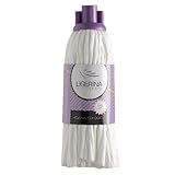 DSTOCK60 Ligerina - Mopa ecológica de microfibra de poliéster - Camilla con flecos - Ideal para parquet, suelos de gres y baldosas - Blanco - 60% viscosa - 40% poliéster