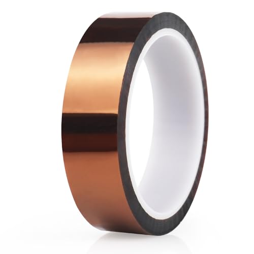 Image of BOMEI PACK Heat Resistant Tape,Thermal Tape,High Temperature Tape,Heat Vinyl Press Tape for Heat Transfer,Polyimide Tape for Protecting CPU, PCB Circuit Board (25mm x 33m)