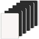 RITOLLO 6 Pack A5 Blank Notebook, Black Kraft Cover Plain Notepad, Premium Travel Journal for School, Office & Work, Note-Taking, Sketching & Daily Use