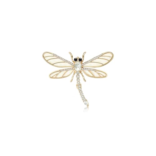Image of Dragonfly Brooch and Pins for Women Enamel /Rhinestone Crystal Dragonfly Animals Brooches Jewelry for Mom Wife Elegant Dress Accessories Birthday Gifts