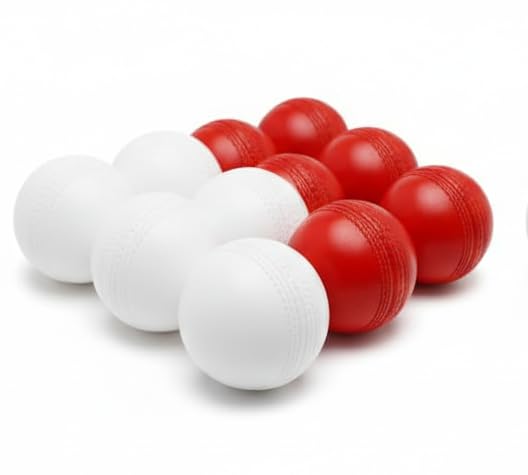UP 15 Soft Practice Cricket Balls Red & White Combo Pack High Bounce Lightweight Training Balls for Kids Beginners Indoor Outdoor Play (Pack of 6) 50 gram-image-18