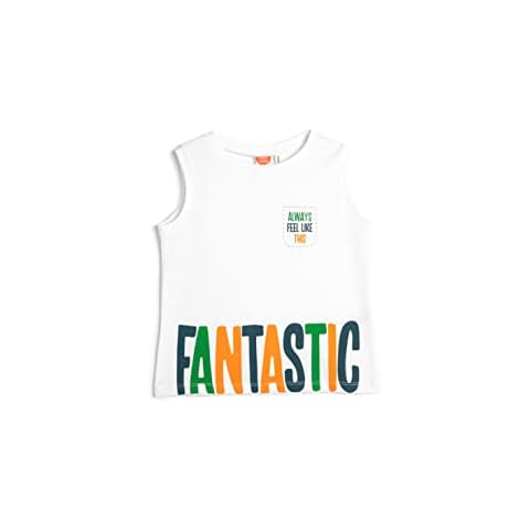 Koton Baby Boys' White Cotton Tank Top Cover