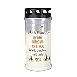 private grief® Grablicht zu Weihnachten personalisiert mit Name – 2 Größen – Trauerkerze mit langer Brenndauer & wetterfest (euch, S)