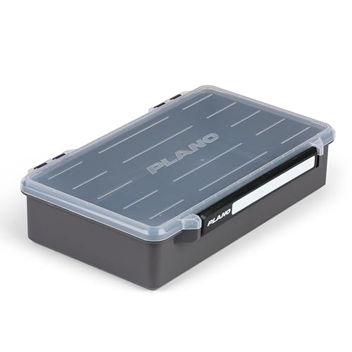 Image of Plano StowAway 3700 Deep Open Stow Tackle Box, with Corrosion-Preventive Rustricor, Single Latch Design, Transparent DuraView Lid, Stackable Storage for Fishing Bait, Lures and Gear