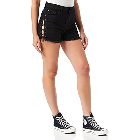 Urban Classics Damen Ladies Highwaist Denim Lace Up Shorts Cover