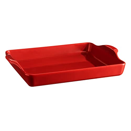 Emile Henry, Burgundy Focaccia Bread Pan/Detroit Style Pizza, 15.9 x 12.4 x 2.7in by Emile Henry - Used condition - US$101.80