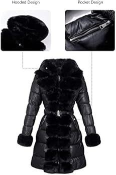 Giolshon Vrouwen Omkeerbare Faux Bontkraag Jas Winter Trendy Puffer Fleece Fuzzy Pluizige Capuchon 19225 Wit L