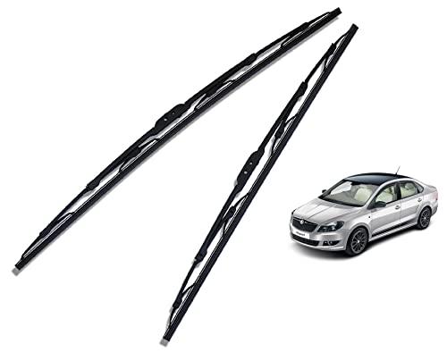 Image of Euro Care Metal Type Wiper Blade Compatibility with Skoda Rapid Windshield Car Wiper Blade Size D-24,P-16