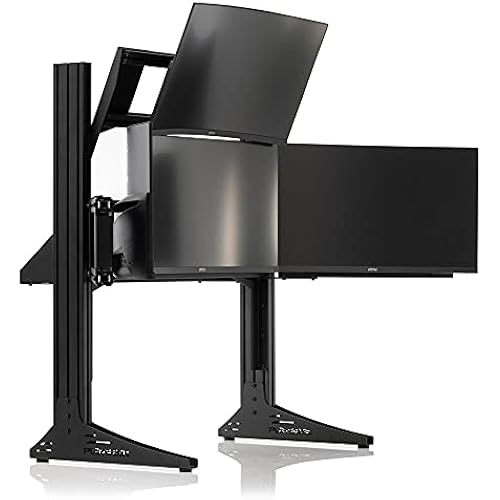 Playseat Triple Monitor Stand XL Multi3 | Floor TV Stand for up to 4 Screens | Supports TVs and PC Monitors | Sturdy & Stable | Height & Distance Easily Adjustable