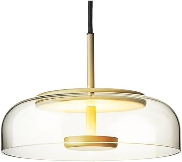 Clear Glass Shade Led Brushed Lighting for Counter Dining Room Industrial Vintage Modern Edison Hanging Light Loft Bar Kitchen Island Lamp Fixture Chandelier Flush Mount Light (Color :/Warm Light