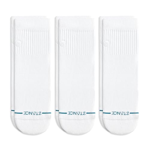 Image of Stance Icon Quarter Socks 3-Pack for Men and Women, All Day Comfort, Targeted Cushioning, Seamless Toe, Arch Support