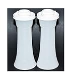 Tupperware Large Hourglass Salt & Pepper Shakers Clear With White Tops