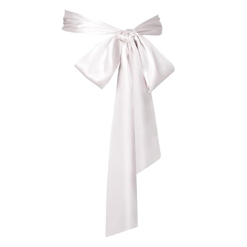 Werownsgso Braut Satin Taillengürtel, 10cm x 250cm Breiter Gürtel Damen für Kleid, Brautgürtel Wendbarer Satingürtel Glatter für Hochzeiten, Partys, Bierfeste, Abschlusstänze (Weiß)