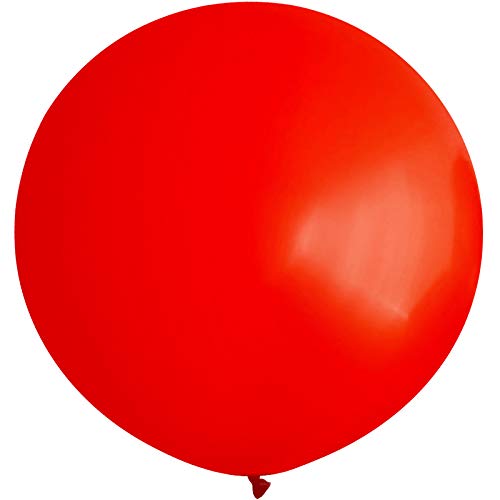 Neo LOONS 36 Inch Giant Latex Balloons, Standard Red Round Balloons for Birthdays Weddings Receptions Festival Party Decoration, Pack of 10 Pcs