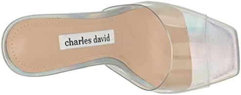 CHARLES DAVID Women's Espy Wedge Sandal, Clear, 5.5 | Image 4
