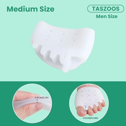 Image of Toe Spacers Metatarsal Pads - Breathable & Soft Toe Separators (White /Medium Size), Great for Mortons Neuroma, Metatarsalgia, Bunions, Hammer Toes or Rheumatoid Arthritis(2pcs, Thicken)