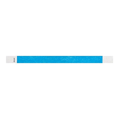 Wristco Neon Blue Tyvek Wristbands For Events - 500 Count ¾” X 10” - Waterproof Recyclable Comfortable Tear Resistant Paper Bracelets Wrist Bands For Concerts Festivals Admission Party Tours #TOP6