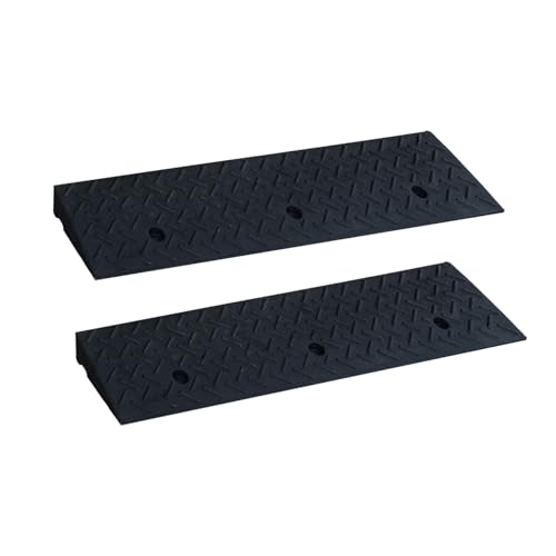 Curb Ramps for Sidewalks 3.1 Rise Rubber Curb Ramps Threshold Ramp for Driveway Shed Ramp for Riding Mower Garage Ramp Door Threshold Ramp for Wheelchair 7000lbs Capacity