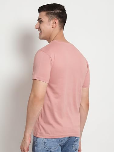 Image of BEYOUNG Cotton Regular Fit Plain T-Shirt for Men | Flexible Round Neck | Casual T-Shirt | Solid T-Shirt | Half-Sleeves | Stylish T-Shirt