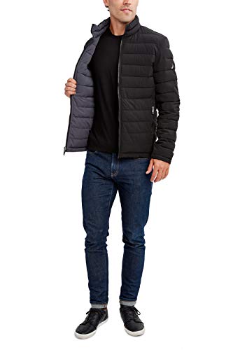 Image of Nautica Men's Reversible Quilted Puffer Jacket -Midweight Mechanical Stretch Winter Coat