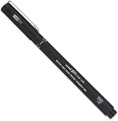 UNI PIN DRAWING PEN PIGMENT LINER SET BLACK 0.05mm to 0.8mm [Set of 6]