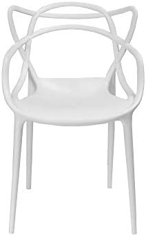 Mid-Century Molded Plastic Curve Dining Chair (Set of 2), White - Thumbnail 3