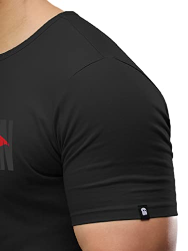 Image of The Souled Store Men's Official Dc: Batman Logo Printed Supima Drop Cut Standard Fit T-Shirts