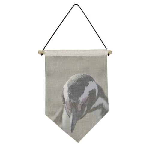 Image toile drapeau suspendu pingouins décoration murale nature pour entrée